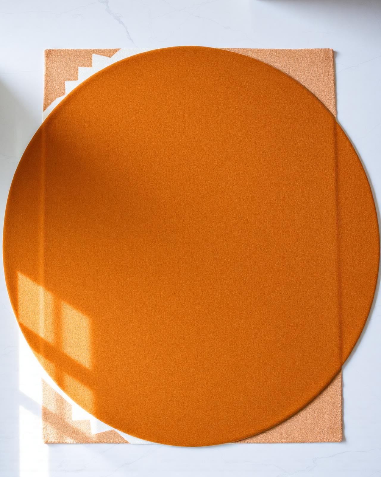 Ochre grid hand-tufted rug